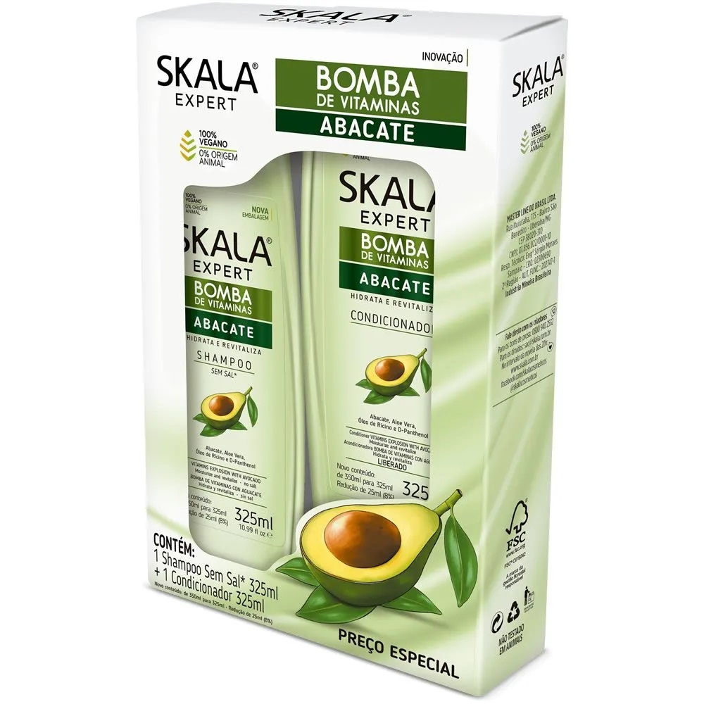 Shampoo Para Cabelo Bomba de Vitaminas Vegano Skala 325ml - Vobella