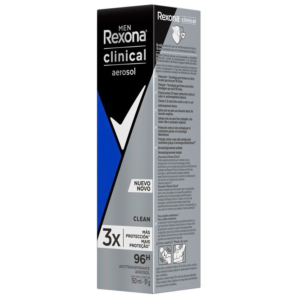 Desodorante Rexona Clinical Aerosol Clean Masculino 150ml - 3 Unidades em  Promoção na Americanas