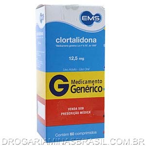 Clortalidona 12,5mg Com 60 Comprimidos Generico Ems