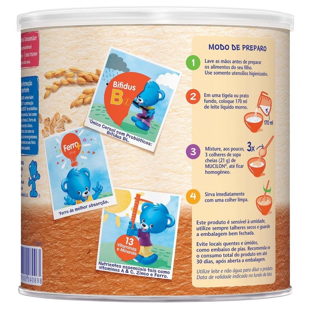 Comprar Cereal Infantil Mucilon Sabor Arroz E Aveia 400g