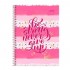 Caderno Espiral Capa Dura Universitário 15 Matérias Pink Power 240 Folhas Foroni