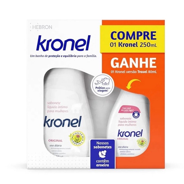 Kit Sabonete Líquido Íntimo 250Ml E 80Ml Kronel Original