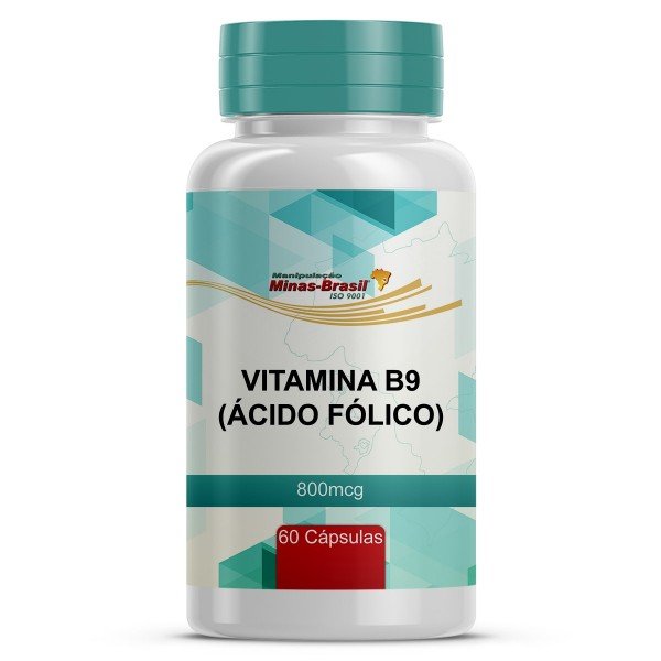 Vitamina B9 ( Ácido Fólico) 800Mcg 60 Cápsulas | Drogaria