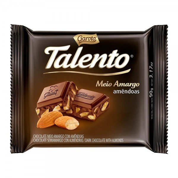 Comprar Chocolate Garoto Talento Meio Amargo Amêndoas 90g 4875