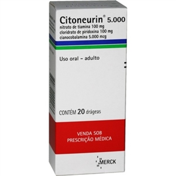 Citoneurin 5000 100mg 100mg 5000mcg Com 20 Drágeas